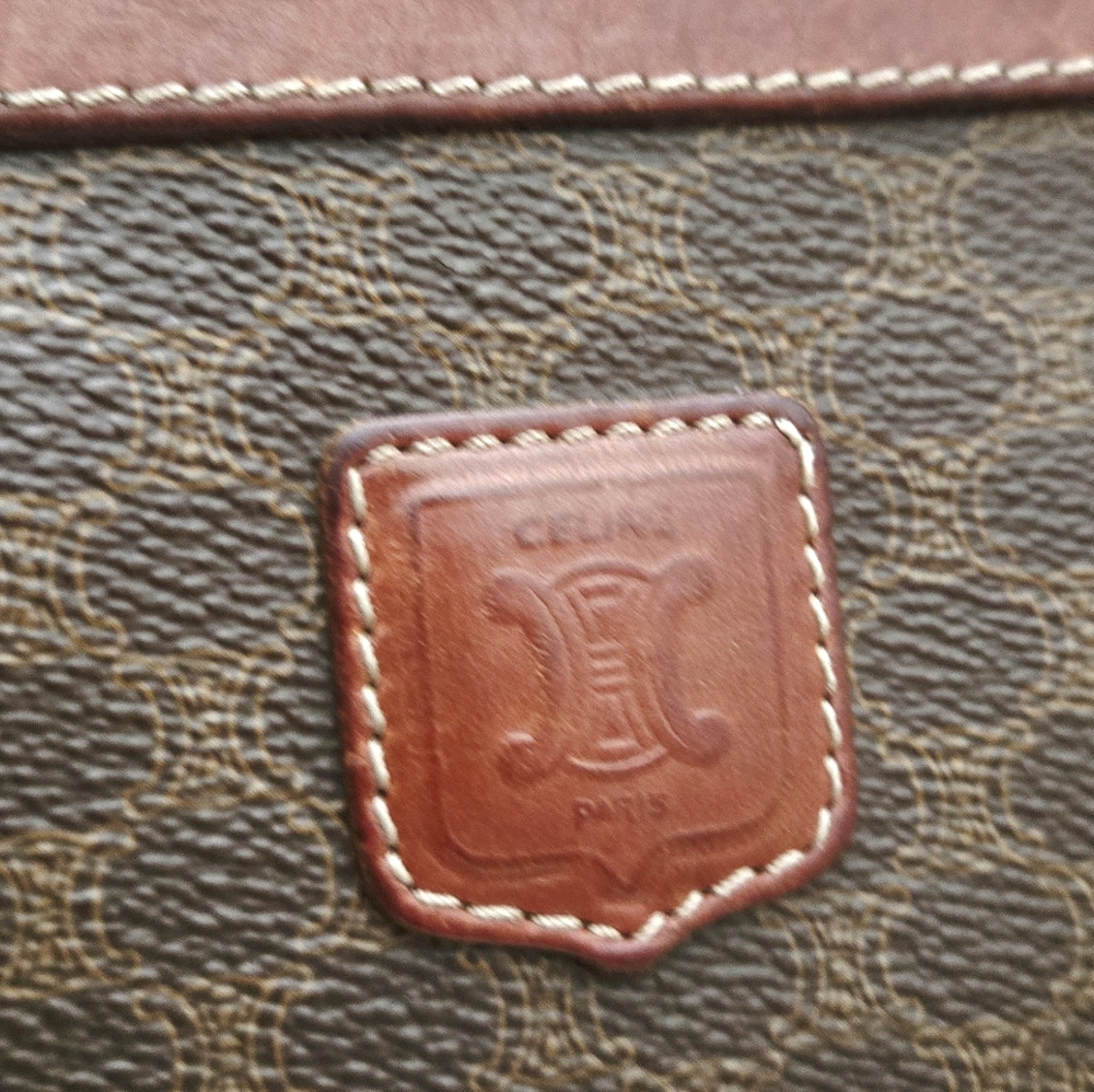 Authentic CELINE Macadam Vintage‎ Upcycled Clutch Crossbody Wallet WOC Shoulder - Picture 8 of 16